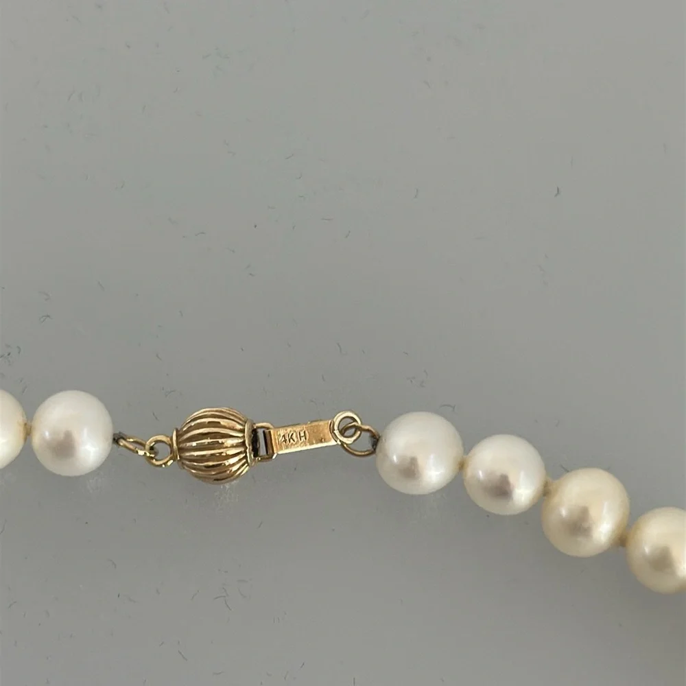 14k real solid gold freshwater necklace